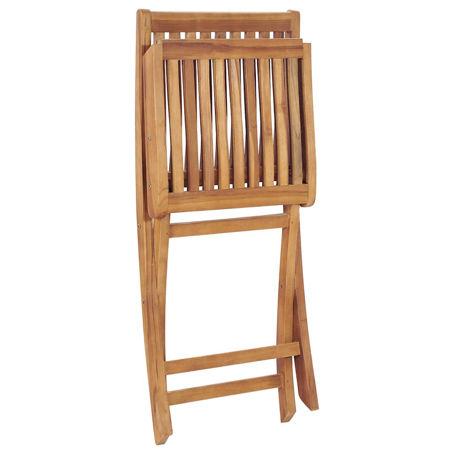 Folding Chairs 4 pcs Solid Teak Wood