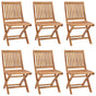 Folding Chairs 6 pcs Solid Teak Wood