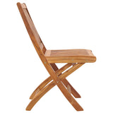 Folding Garden Chairs 6 pcs Solid Teak Wood - Top-Down View