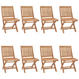 Folding Garden Chairs 8 pcs Solid Teak Wood