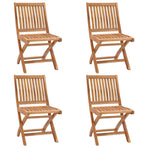 Folding Chairs with Cushions 4 pcs Solid Teak Wood