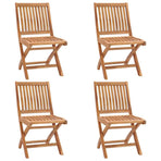 Folding Chairs with Cushions 4 pcs Solid Teak Wood