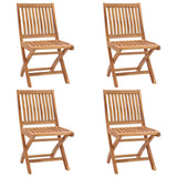Folding Chairs with Cushions 4 pcs Solid Teak Wood