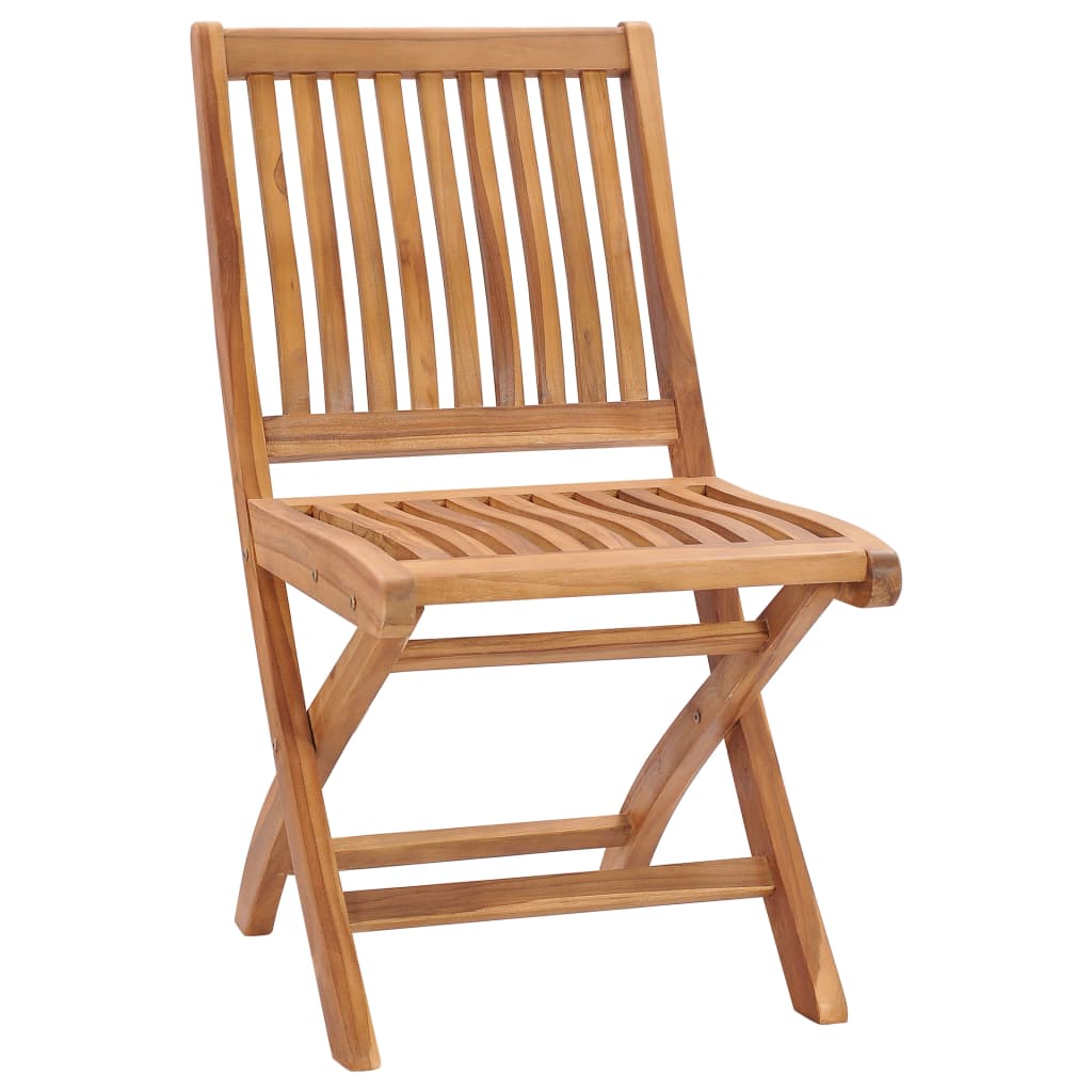 Folding Chairs with Cushions 4 pcs Solid Teak Wood
