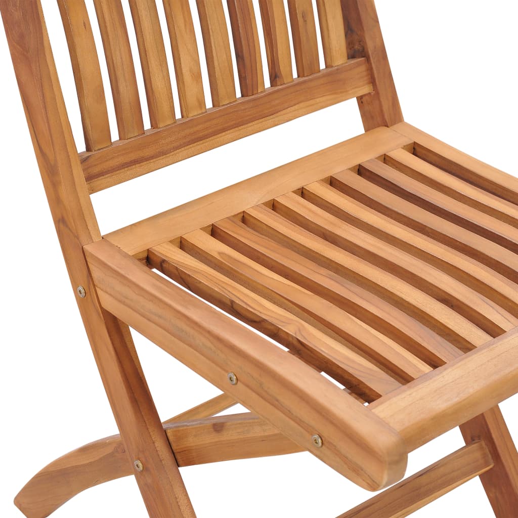 Folding Chairs with Cushions 4 pcs Solid Teak Wood