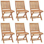 Folding Chairs with Cushions 6 pcs Solid Teak Wood