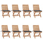 Folding Chairs with Cushions 8 pcs Solid Teak Wood