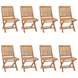 Folding Chairs with Cushions 8 pcs Solid Teak Wood