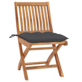 Folding Garden Chairs with Cushions 8 pcs Solid Teak Wood