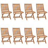 Folding Garden Chairs with Cushions 8 pcs Solid Teak Wood