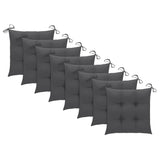 Folding Garden Chairs with Cushions 8 pcs Solid Teak Wood - Close-Up Angle