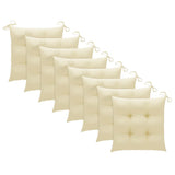 Folding Garden Chairs with Cushions 8 pcs Solid Teak Wood - Close-Up Angle