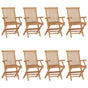 Folding Chairs 8 pcs Solid Teak Wood