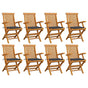 Folding Chairs with Anthracite Cushions 8 pcs Solid Teak Wood