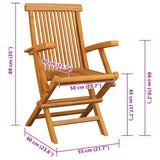 Garden Chairs with Cream Cushions 8 pcs Solid Teak Wood - Extra Image