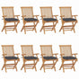 Folding Chairs with Anthracite Cushions 8 pcs Solid Teak Wood