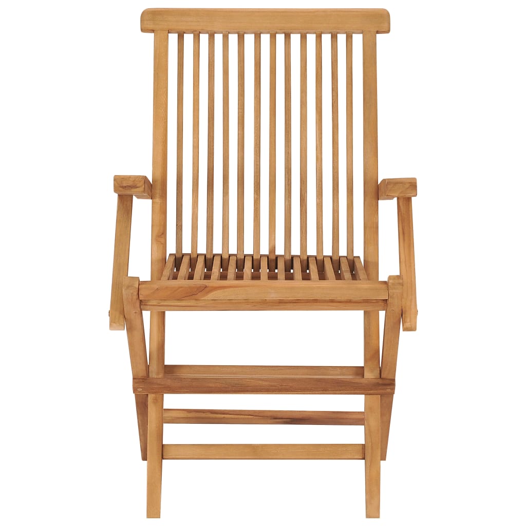 Garden Chairs with Grey Cushions 8 pcs Solid Teak Wood