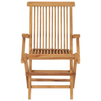 Folding Chairs with Cream White Cushions 8 pcs Solid Teak Wood