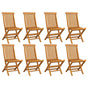 Folding Chairs 8 pcs Solid Teak Wood