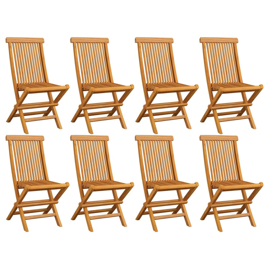Folding Chairs 8 pcs Solid Teak Wood
