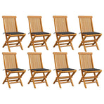 Folding Chairs with Anthracite Cushions 8 pcs Solid Teak Wood