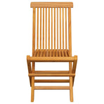 Folding Chairs with Grey Cushions 8 pcs Solid Teak Wood