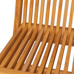 Folding Chairs with Grey Cushions 8 pcs Solid Teak Wood