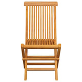 Garden Chairs with Beige Cushions 8 pcs Solid Teak Wood - Top-Down View