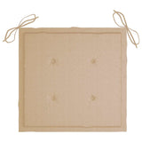 Garden Chairs with Beige Cushions 8 pcs Solid Teak Wood - Extra Image