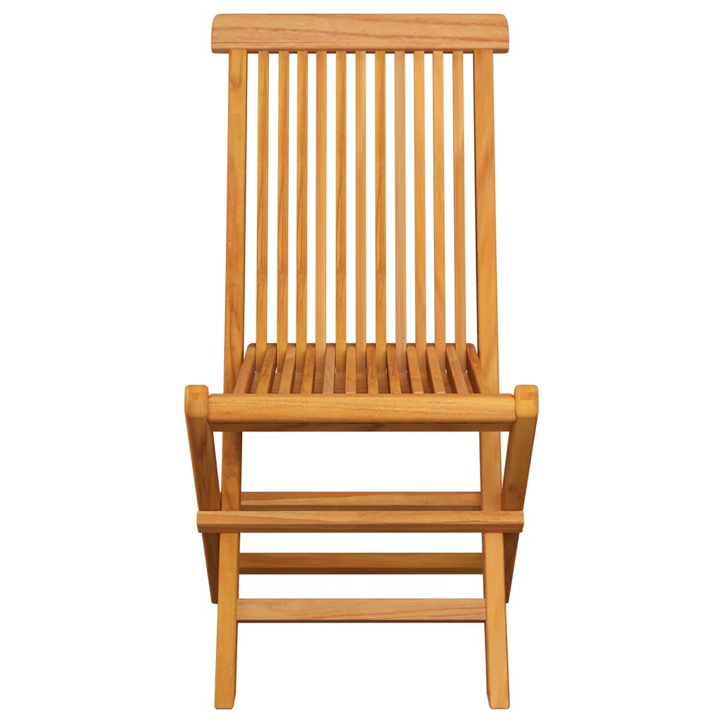 Folding Chairs with Blue Cushions 8 pcs Solid Teak Wood