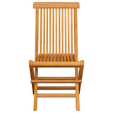 Folding Chairs with Blue Cushions 8 pcs Solid Teak Wood