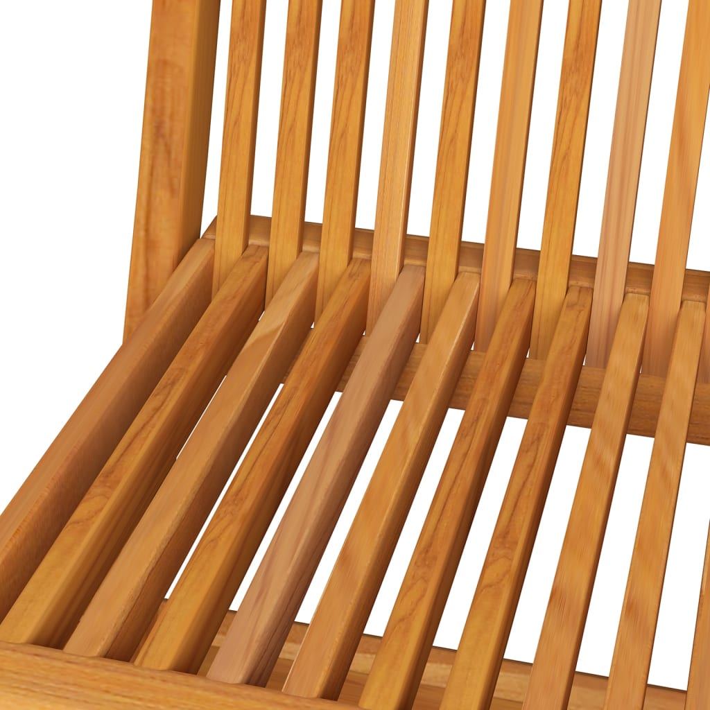 Folding Chairs with Blue Cushions 8 pcs Solid Teak Wood