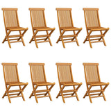 Garden Chairs with Anthracite Cushions 8 pcs Solid Teak Wood
