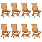 Folding Chairs with Anthracite Cushions 8 pcs Solid Teak Wood