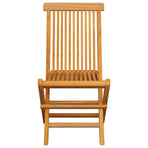 Folding Chairs with Cream White Cushions 8 pcs Solid Teak Wood