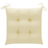 Garden Chairs with Cream White Cushions 8 pcs Solid Teak Wood - Extra Image