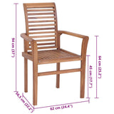 Dining Chairs 6 pcs with Cream Cushions Solid Teak Wood
