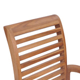 Dining Chairs 6 pcs with Grey Cushions Solid Teak Wood - Rear View