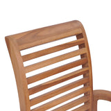 Dining Chairs 8 pcs with Anthracite Cushions Solid Teak Wood - Close-Up Angle