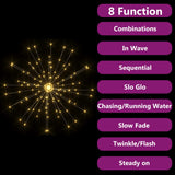 Outdoor Christmas Firecrack Light Warm White 20cm 140 LEDs - Rear View