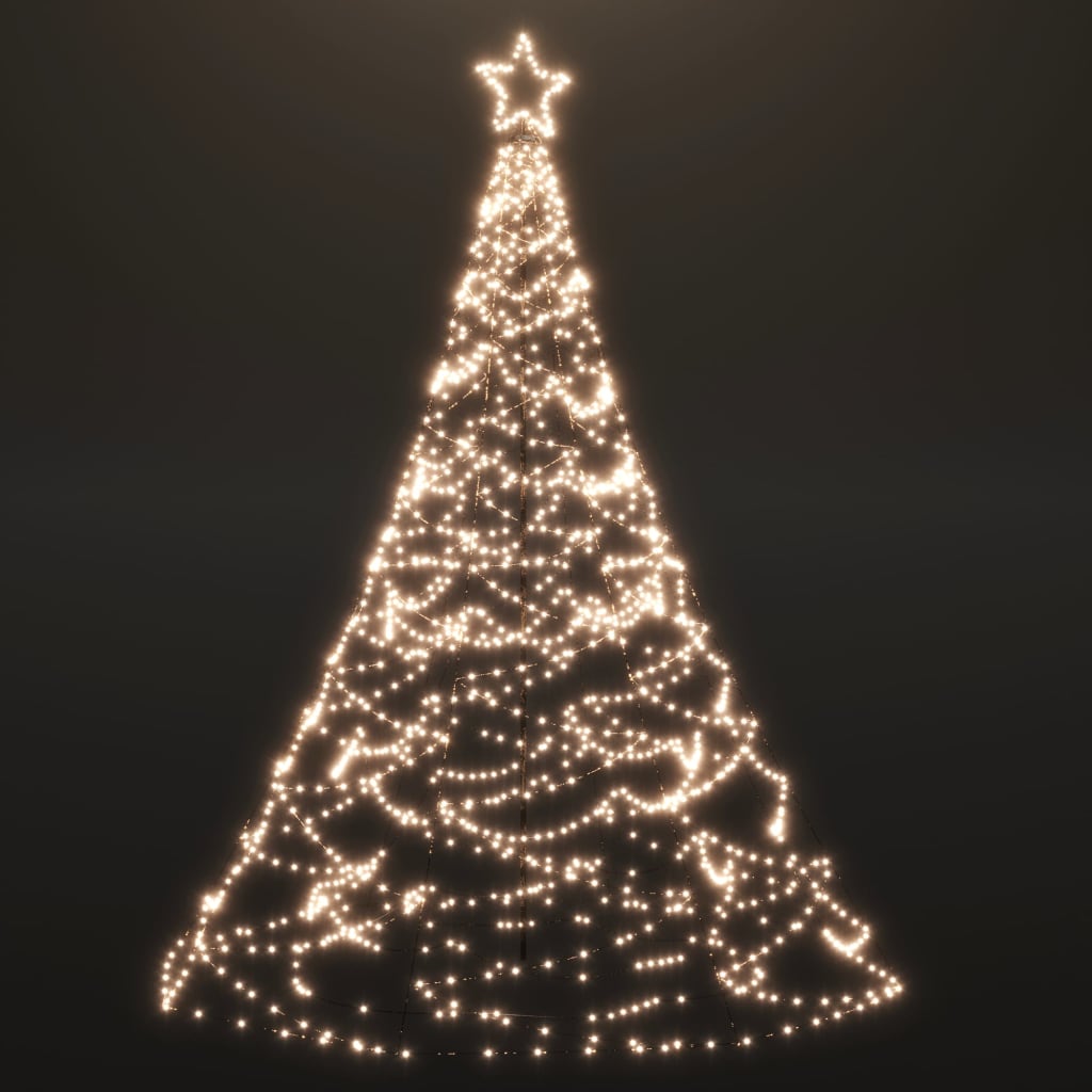 Christmas Tree with Metal Post 500 LEDs Warm White 3 m