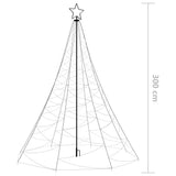 Christmas Tree with Metal Post 500 LEDs Warm White 3 m - Rear View