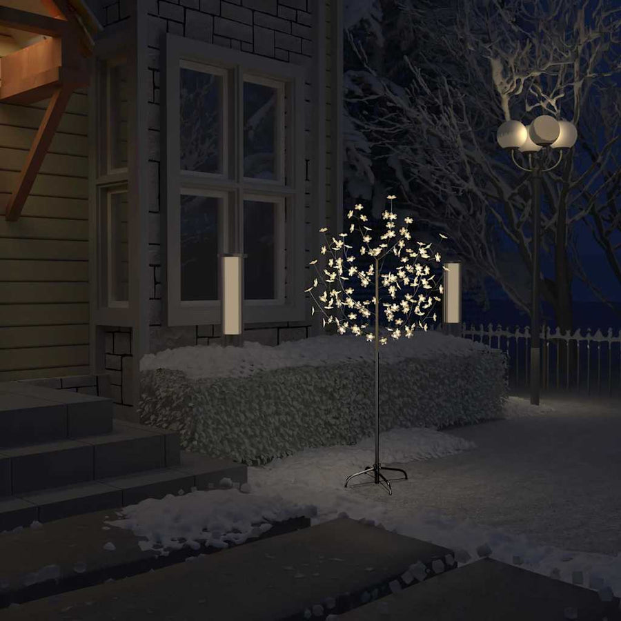 Christmas Tree 120 LEDs Warm White Light Cherry Blossom 150 cm
