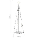 Christmas Cone Tree 70 Warm White LEDs Decoration 50x120 cm - Low Angle
