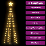 Christmas Cone Tree Warm White 84 LEDs Decoration 50x150 cm - Side View