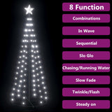 Christmas Cone Tree Cold White 100 LEDs Decoration 70x180 cm - Top-Down View