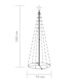 Christmas Cone Tree Cold White 100 LEDs Decoration 70x180 cm - Low Angle