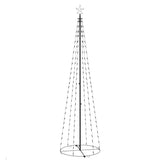 Christmas Cone Tree Cold White 136 LEDs Decoration 70x240 cm - Front View