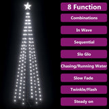 Christmas Cone Tree Cold White 136 LEDs Decoration 70x240 cm - Top-Down View
