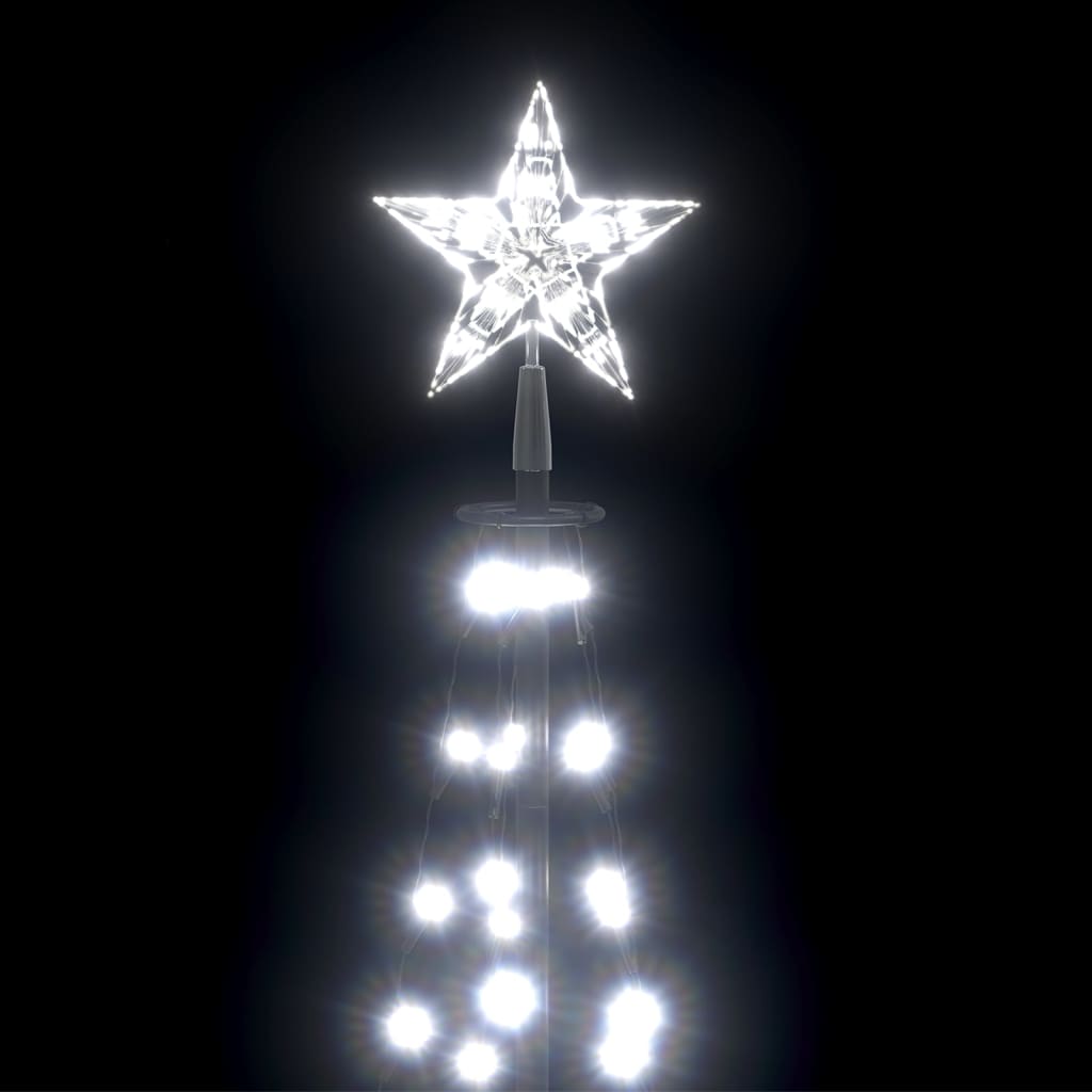 Christmas Cone Tree Cold White 136 LEDs Decoration 70x240 cm